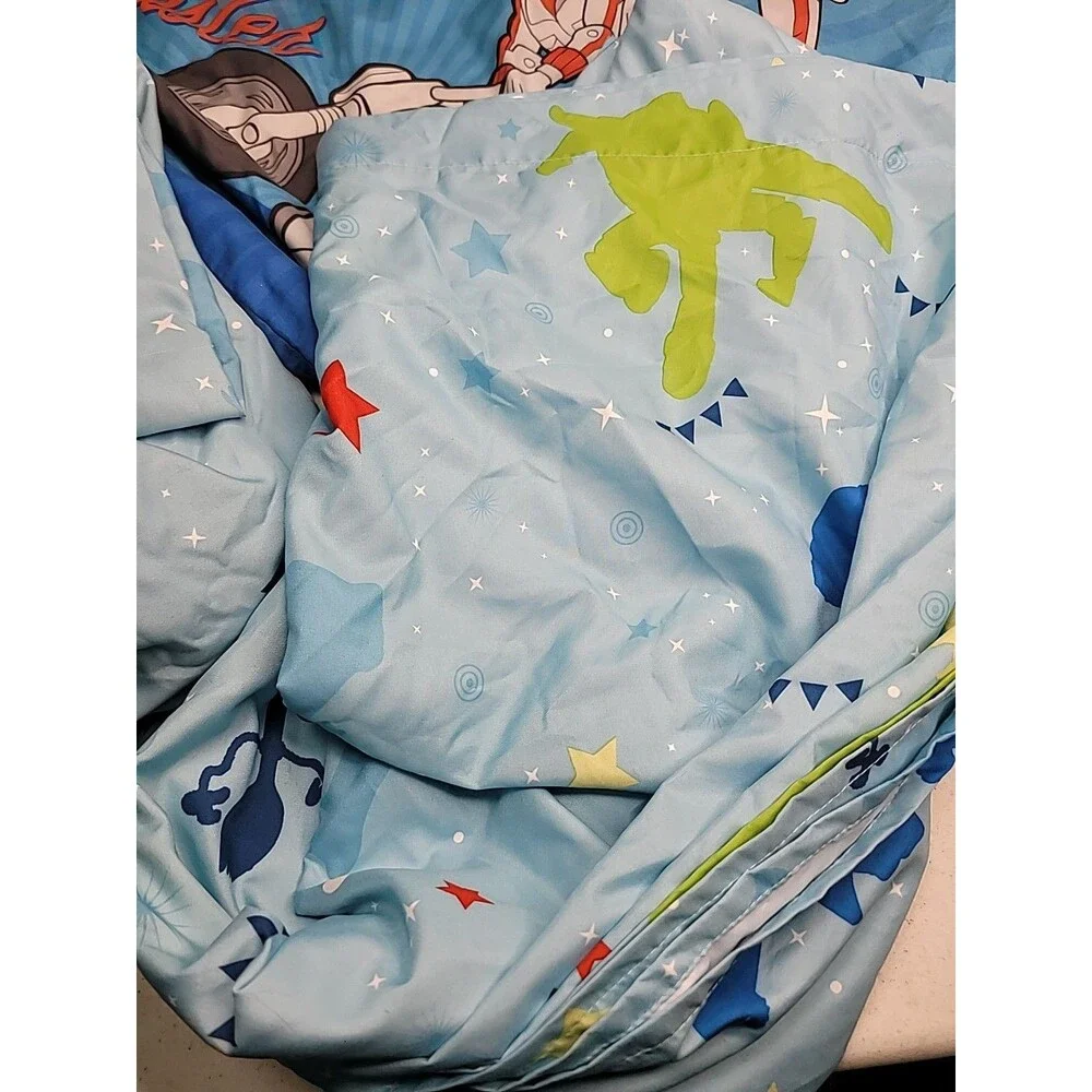 Toy Story 4 Twin Sheet  Blue Fitted and Flat Sheet Plus 1 Pillowcase